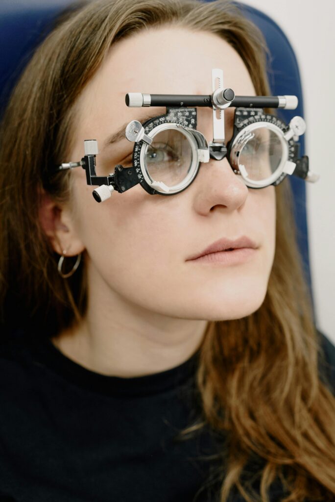 Comprehensive eye test in Lucknow using advanced phoropter for accurate vision assessment
